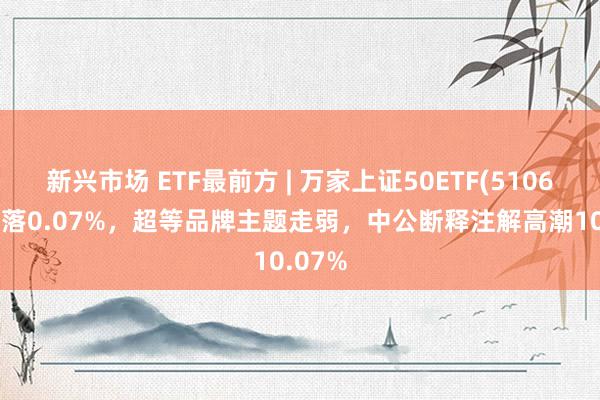 新兴市场 ETF最前方 | 万家上证50ETF(510680)着落0.07%，超等品牌主题走弱，中公断释注解高潮10.07%