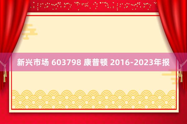 新兴市场 603798 康普顿 2016-2023年报