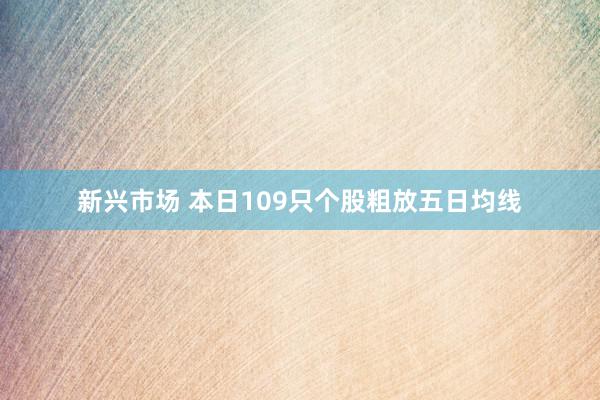 新兴市场 本日109只个股粗放五日均线