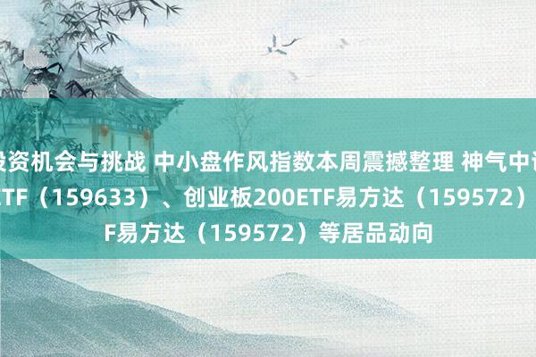 投资机会与挑战 中小盘作风指数本周震撼整理 神气中证1000指数ETF（159633）、创业板200ETF易方达（159572）等居品动向