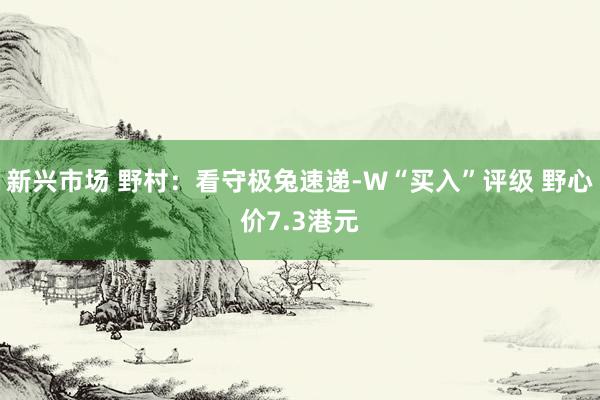 新兴市场 野村：看守极兔速递-W“买入”评级 野心价7.3港元