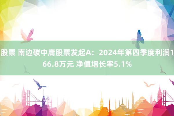 股票 南边碳中庸股票发起A：2024年第四季度利润166.8万元 净值增长率5.1%