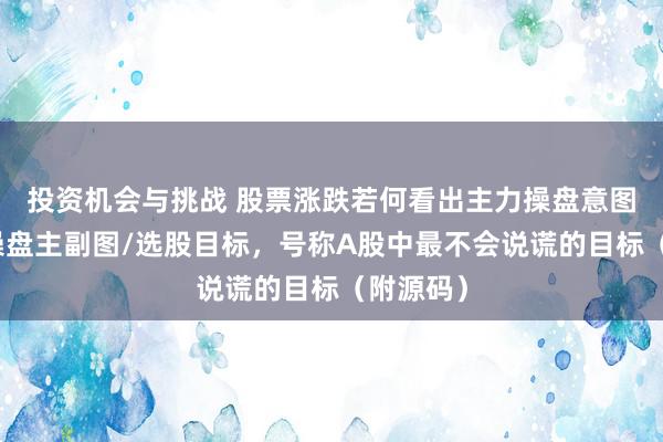 投资机会与挑战 股票涨跌若何看出主力操盘意图？主力操盘主副图/选股目标，号称A股中最不会说谎的目标（附源码）