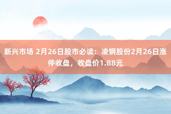 新兴市场 2月26日股市必读：凌钢股份2月26日涨停收盘，收盘价1.88元